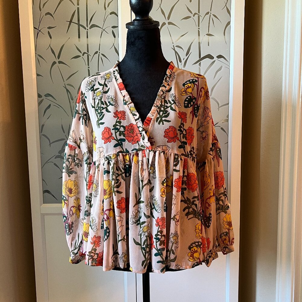 Lucky Brand Crop Blouse S